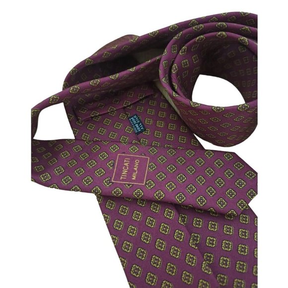 TINCATI Burgundy Art Silk Tie ITALY 57"/3.6" EC - Picture 3 of 10